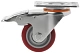 31075Sb - Полиуретановое аппаратное колесо 75 мм(пов.площ,тормоз,полипропил.обод,двойной шарикоподш)